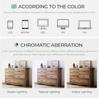 LINSY HOME 6 Drawers Dresser for Bedroom, 47" Wide Rustic Wood Dressers & Chests of Drawers, Modern Farmhouse Storage Dresser with Antique Handles for Closet, Living Room, Hallway, Rustic Brown