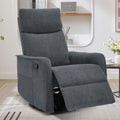 Trustyue Swivel Rocker Recliner Chair, 360° Swivel Recliner with Heat and Massage, Rocker Recliner Nursery Glider Chair with Side Pockets for Living Room (Grey, Fabric)