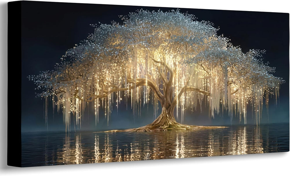 MBFKVFE Large Tree of Life Canvas Wall Art, 24x48 Inch