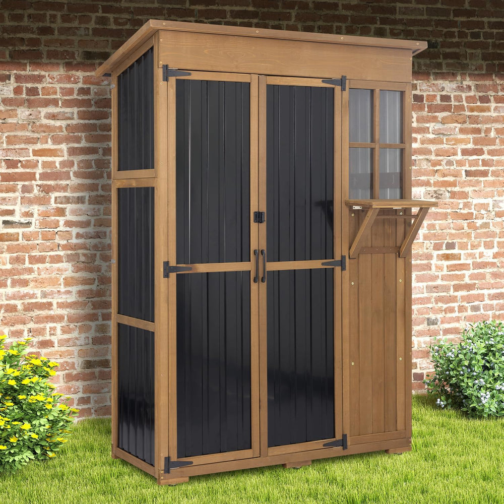 51" L Outdoor Storage Cabinet Waterproof with Shelves, Outside Storage S...