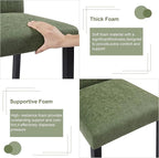 VECELO Upholstered Dining Chairs Set of 2, Modern PU Leather and Solid Wood Legs & High Back for Kitchen/Living Room- Green