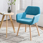 Mid Century Modern Dining Chairs Set of 6 & 4 & 2 Comfy Accent Chair Upholstered Kitchen Dining Living Room Chairs for Bedrooms Waiting Room Home Arm Desk Chair No Wheels (Teal, 6)