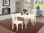 East West Furniture MZAV3-LWH-W 3 Piece Dinette Set for Small Spaces Contains a Rectangle Dining Table with Dropleaf and 2 Dining Chairs, 36x54 Inch, Linen White