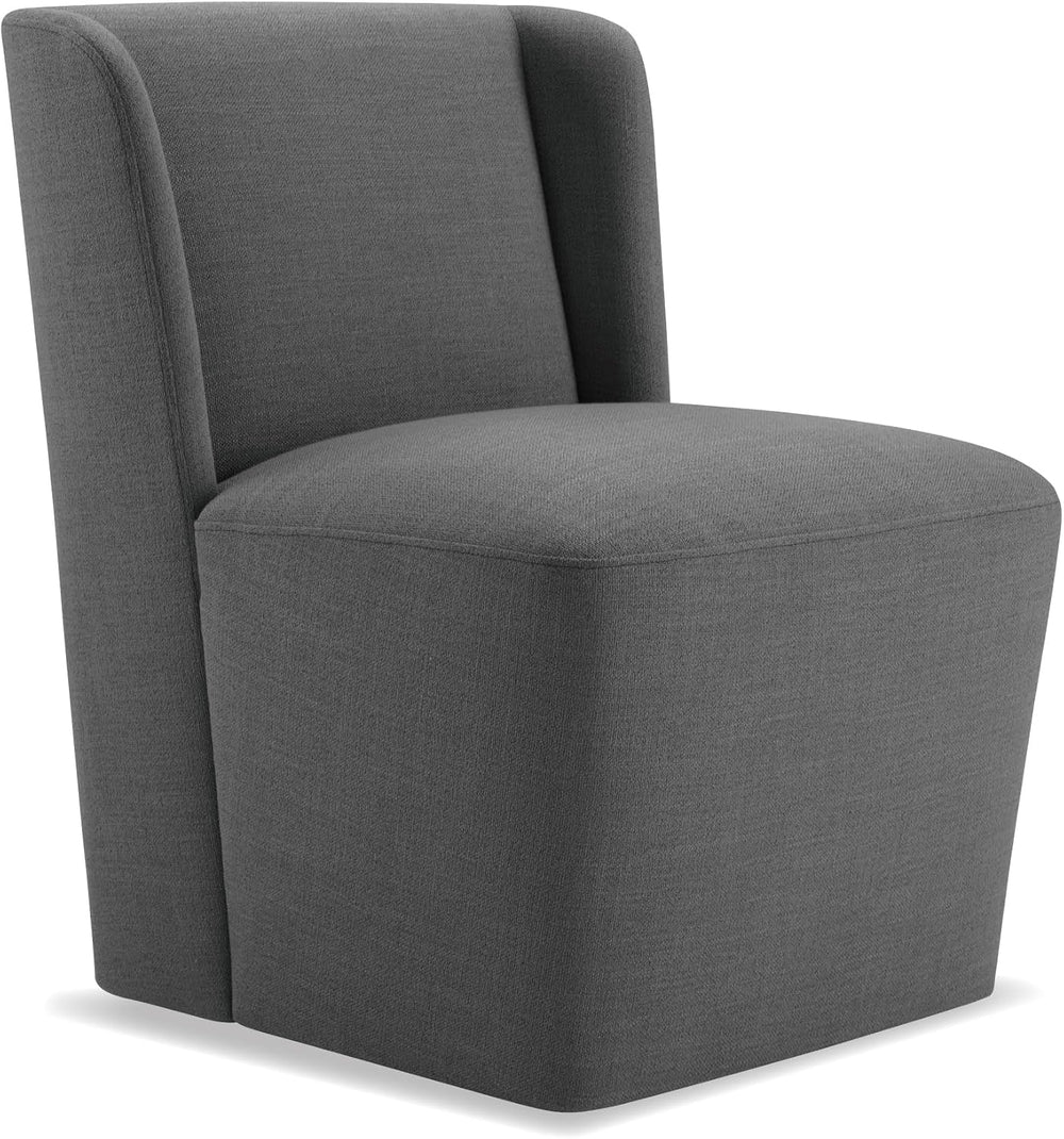 KISLOT Dining Chairs with Casters No Assembly Upholstered Wingback Single Sof...