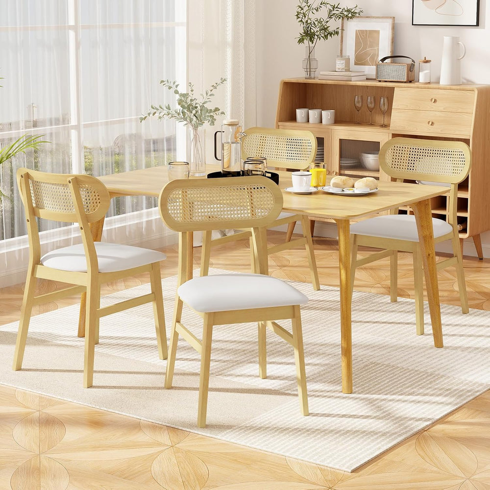 Giantex Wooden Dining Chairs Set of 2, Faux Leather Upholstered Kitchen Chair...