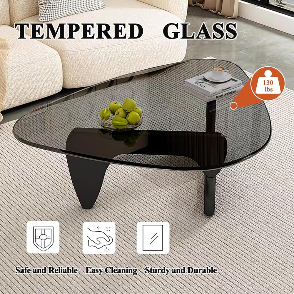Modern Glass Coffee Table, Mid Century Coffee Table, Small Coffee Table for L...