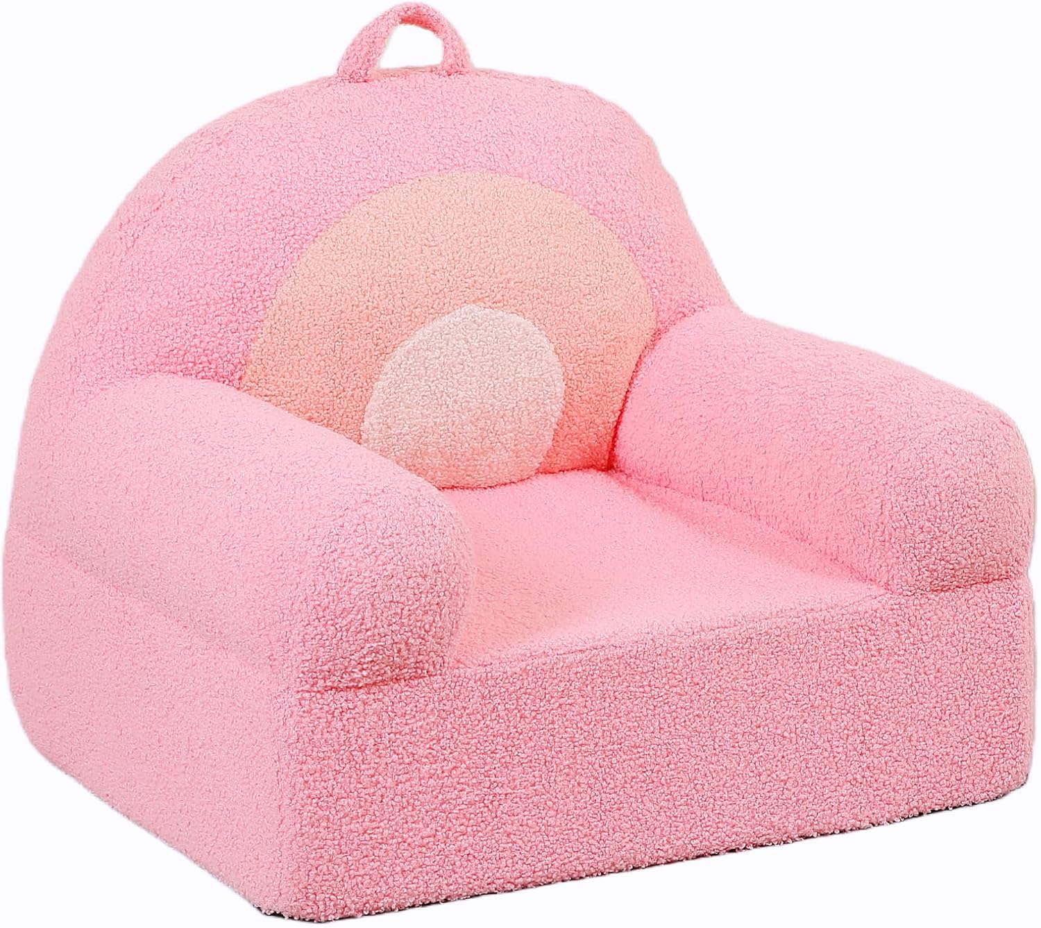 MOMCAYWEX Comfy Toddler Chair, Snuggly Kids Armchair, Pink Rainbow