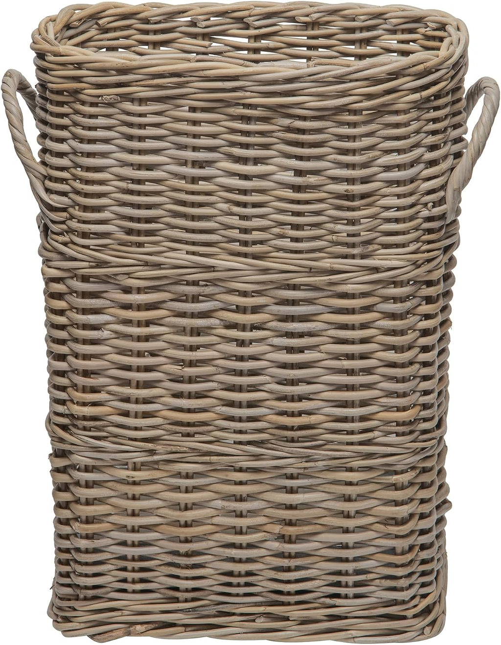 Kouboo Oval Rattan Kobo Umbrella Holder, Freestanding Umbrella Stand and Rack with Drip Tray for Home, Office or Business Entryway