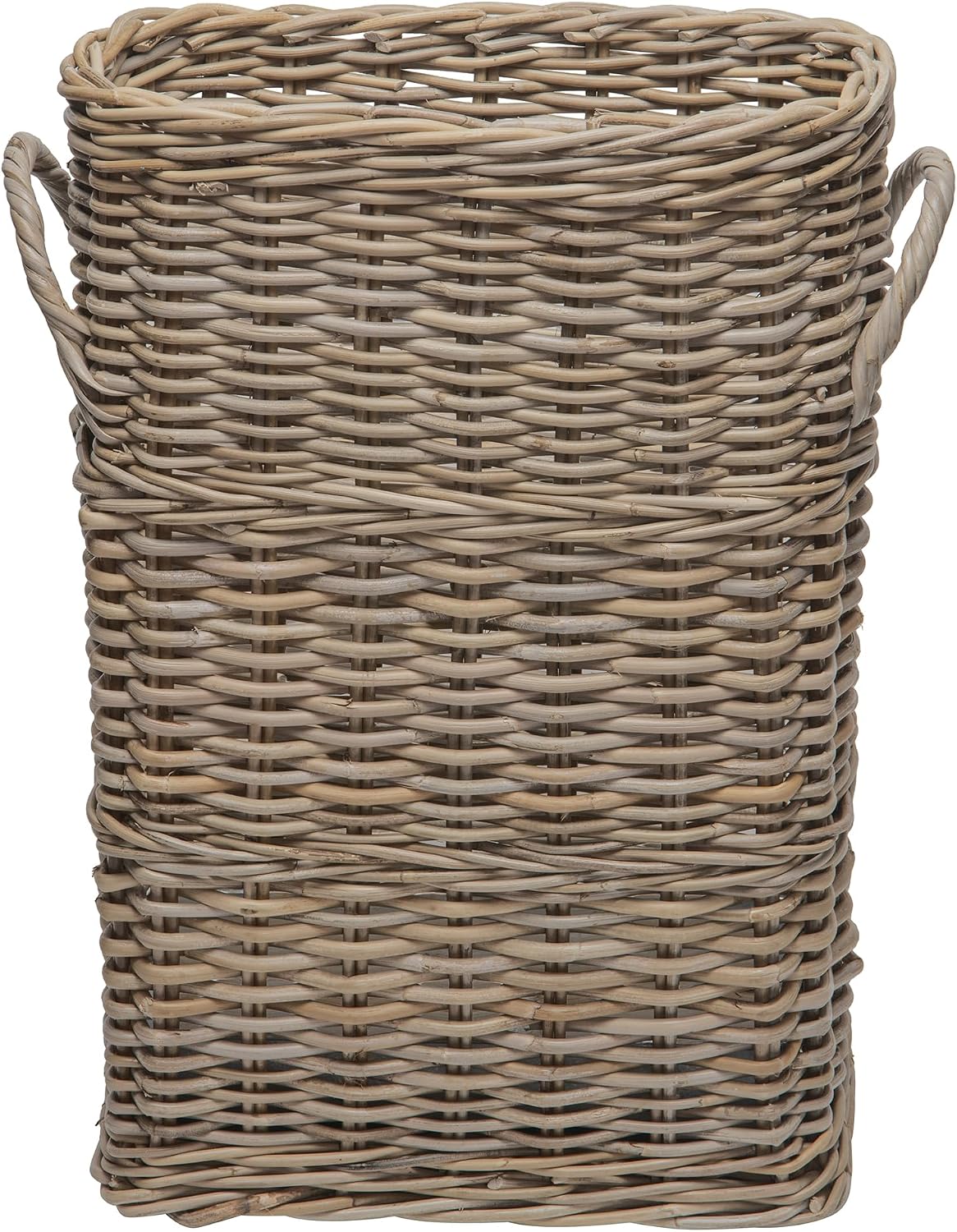 Kouboo Oval Rattan Kobo Umbrella Holder, Freestanding Umbrella Stand and Rack with Drip Tray for Home, Office or Business Entryway