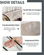 6 pcs 40" Garment Bags for Hanging Clothes, Clear Suit Bags for Closet Storage Clothing Storage, Garment Bags for Travel Covers with 10" Gussets for Coats, Jackets, Shirts and Sweater