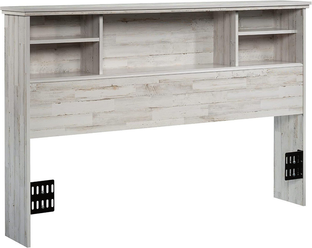 Sauder River Ranch Full-Queen Headboard and Nightstand, White Plank Finish