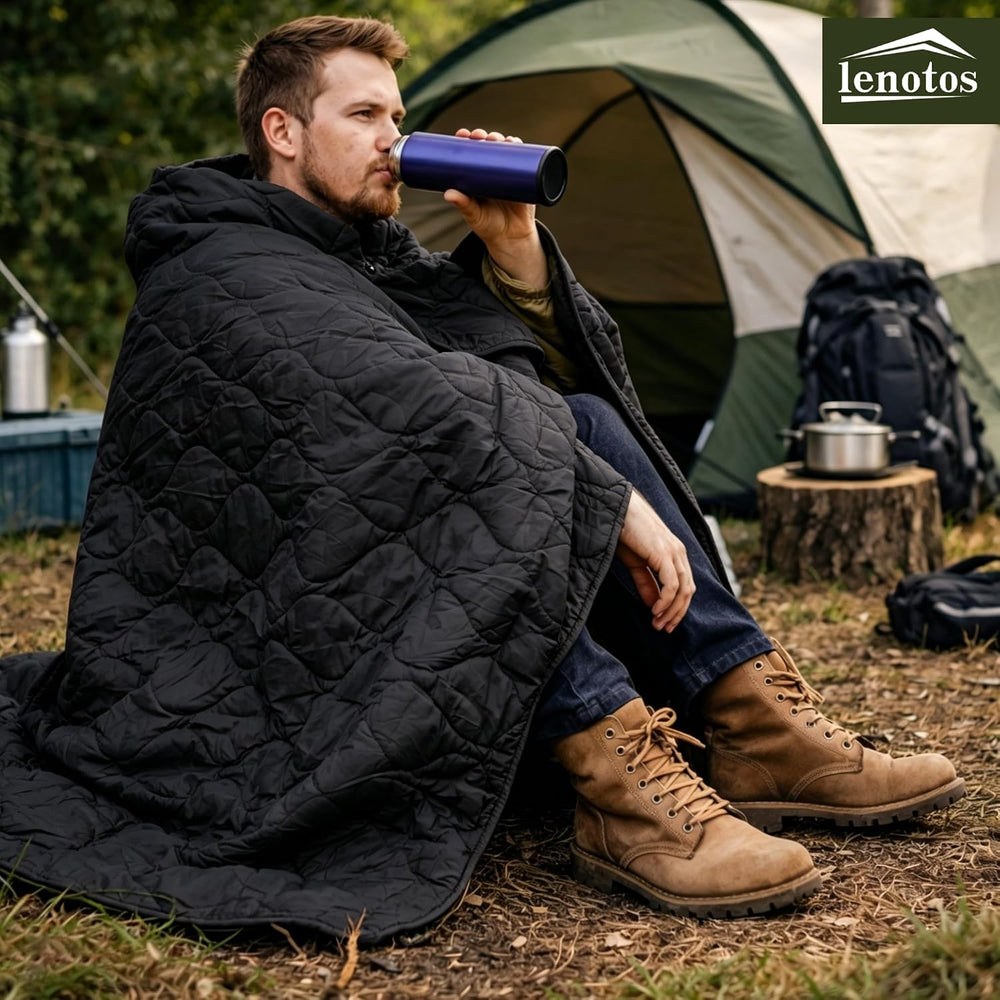 Lenotos Woobie Blanket, Thermal Insulated Military Poncho Liner, Water-Resist...