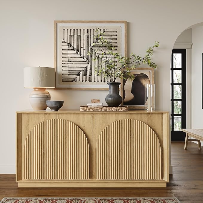win2win Fluted Sideboard Buffet Cabinet with Storage, 65" Modern Accent ...