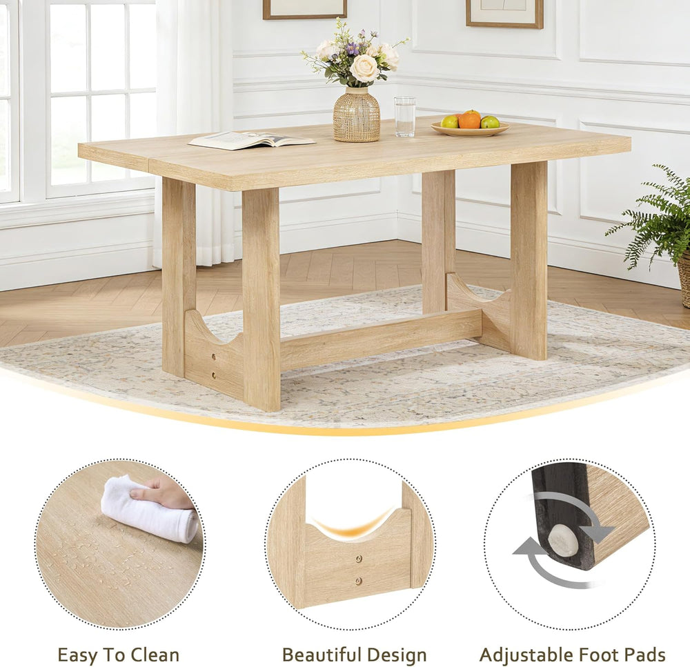 Harper & Bright Designs Modern 6-Piece Dining Table Set with Bench & ...