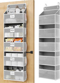 Over The Door Organizer Hanging, 5 Shelf Behind The Doors Storage, Pantry Door Organizer, Closet Organizers for Bedroom and Nursery (Grey)