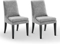 Upholstered Dining Chairs Modern Sidechair Performance Fabric High Back Armlesschair for Diningroom Kitchen,Dark Grey,Set of 2(1 Box)