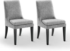 Upholstered Dining Chairs Modern Sidechair Performance Fabric High Back Armlesschair for Diningroom Kitchen,Dark Grey,Set of 2(1 Box)
