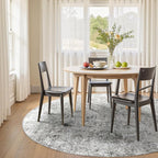 Washable Area Rugs 4ft Non-Slip Modern Abstract Soft for Living Room Entryway Bedroom Nursery, Print Pattern, Gray White Grey