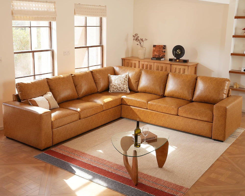 ELUCHANG 113" V-Shaped Modular Sectional Sofa Couch, Modern 7-Seat Premi...