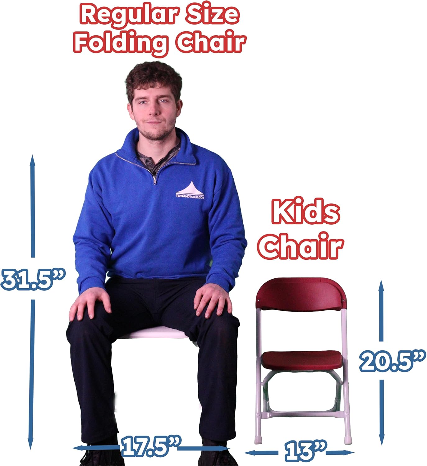 Kids Heavy Duty Plastic Stackable Folding Chairs, White 4pk | TentandTable Kids Heavy Duty Plastic Stackable Folding Chairs, White 4pk