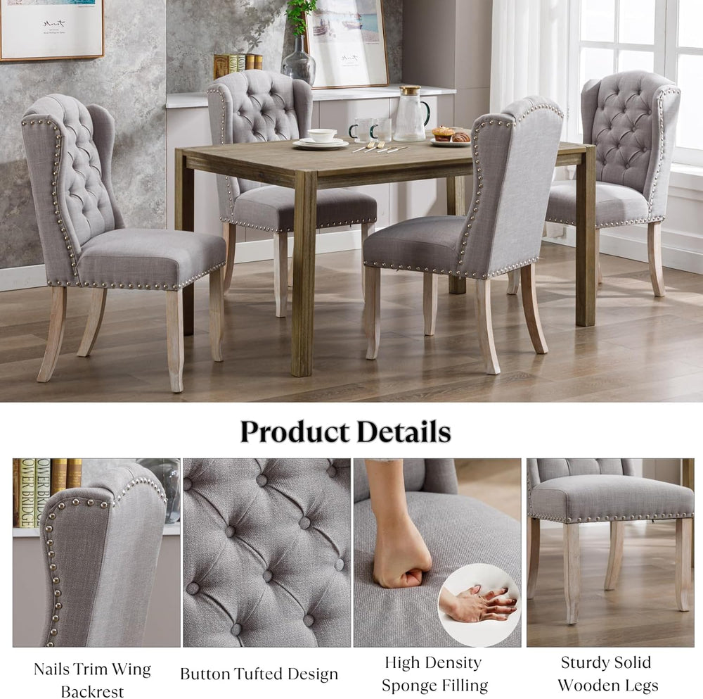 Ya-Home Modern Tufted Dining Chairs Set of 8, Upholstered Kitchen Room Side C...