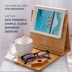 Bamboo Triangle Book Holder Stand – Perfect for Your Reading Nook – Ideal Gifts for Readers and Bookworms