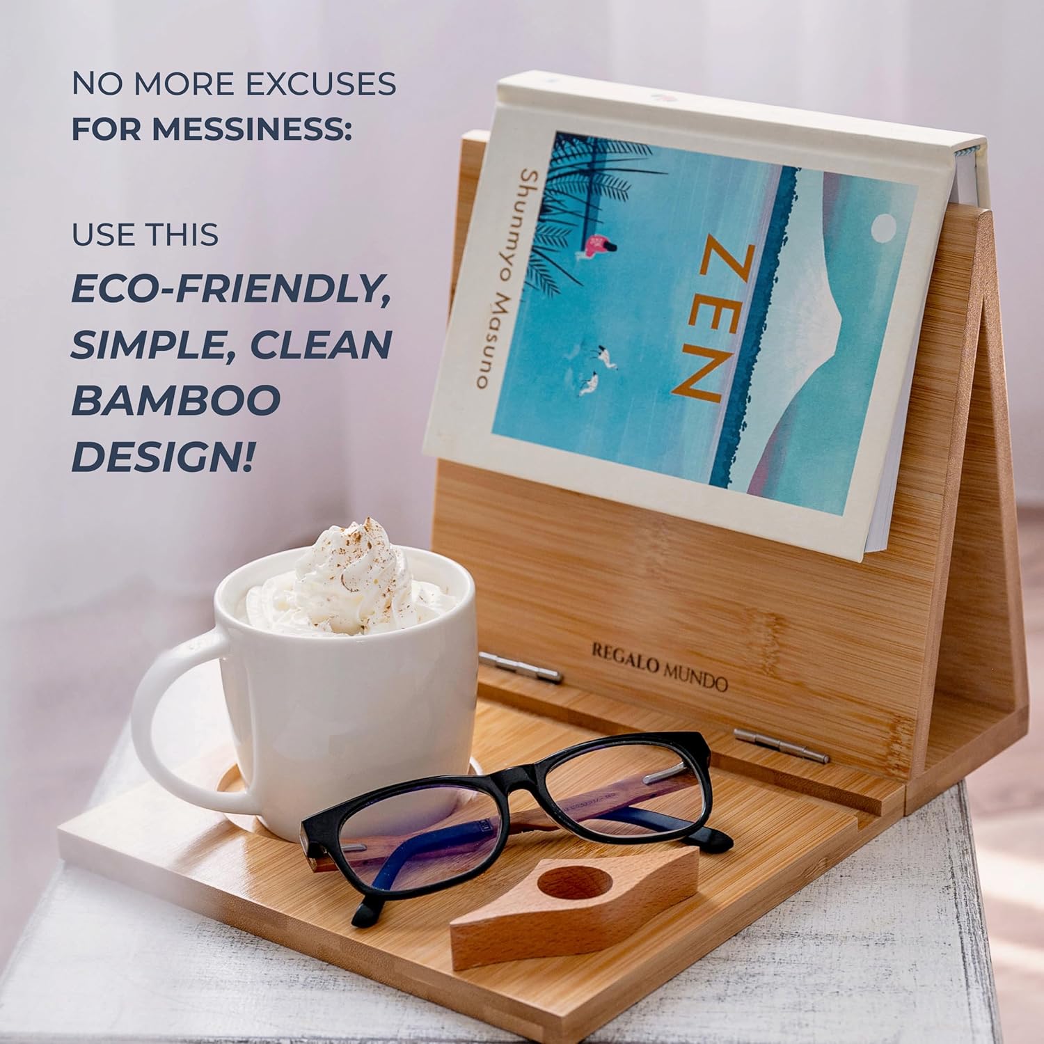 Bamboo Triangle Book Holder Stand – Perfect for Your Reading Nook – Ideal Gifts for Readers and Bookworms