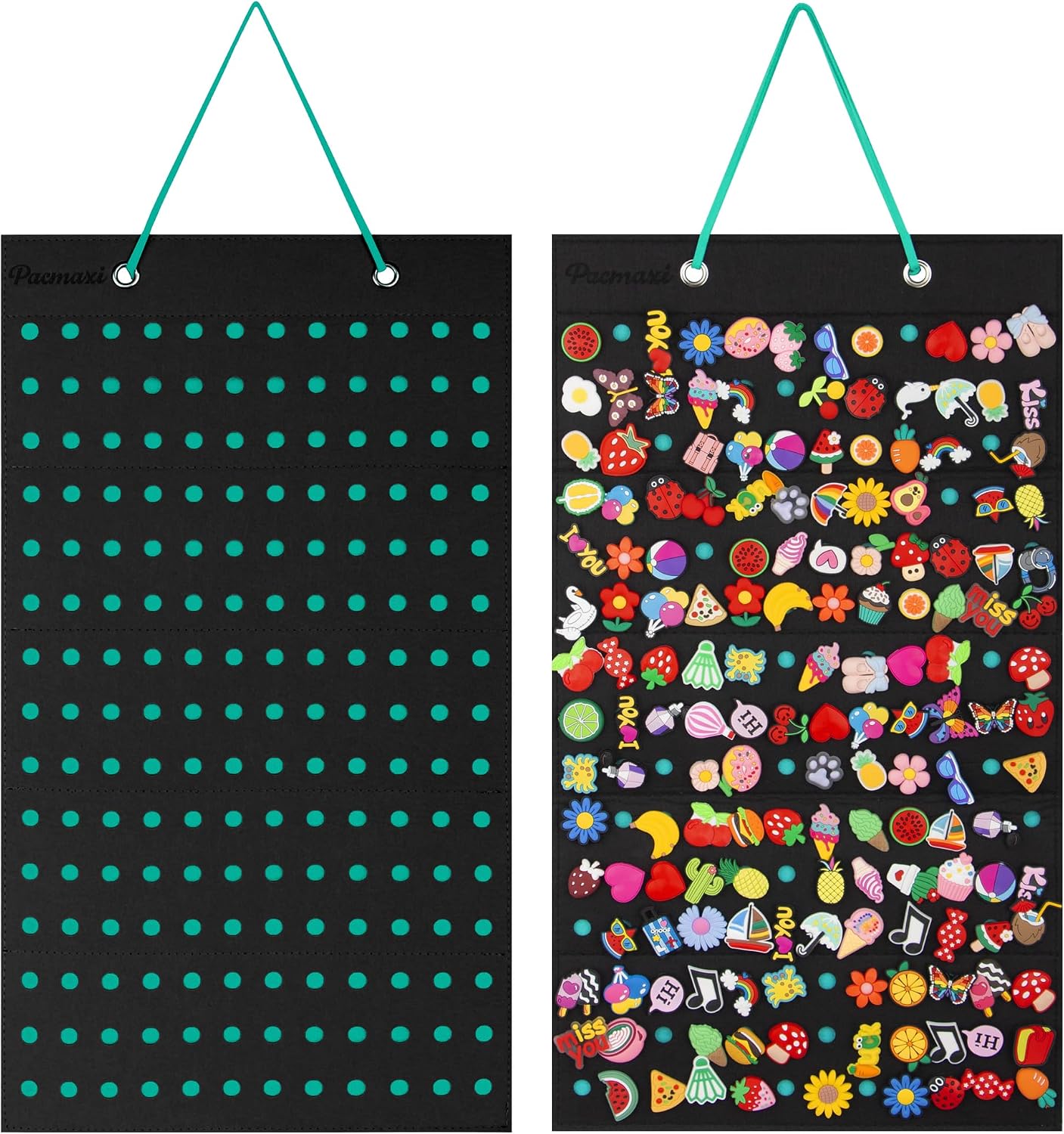 PACMAXI Shoe Charms Organizer, Hanging Shoe Charm Holder with 188 Holes