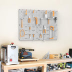 TORACK 4Pcs 12"x16" Metal Pegboard Panels for Garage, Workbench, Shop, Shed Tool Organizer Peg Board with 1/8" & 1/4" Holes, Modular Wall-Mounted Pegboard for Pegboard Hooks (Grey)