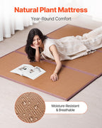 VEVOR Japanese Tatami Mat, Full XL - 55'' X 80'' Foldable Handwoven Rattan Tatami Mat, Non-Slip & Easily Cleaned Tatami Mattress, Summer Breathable Tatami for Sleeping, Meditation, Yoga