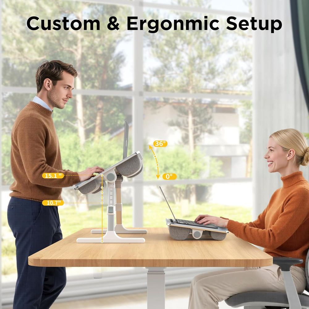FoldWise 2-in-1 Bed & Lap Desk with Soft Cushion, Adjustable Height &...