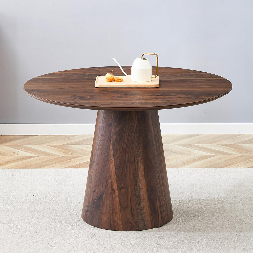 45'' Round Dining Table for 4 - Modern Farmhouse Kitchen Table with C...