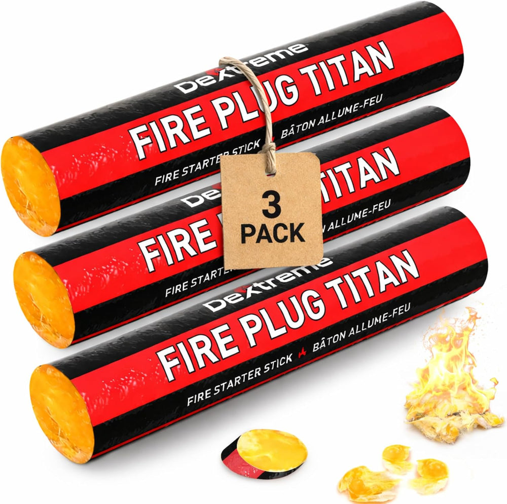 Fire Plug Titan - Survival Fire Starting Tinder, Fire Plugs XL, Best Firestar...