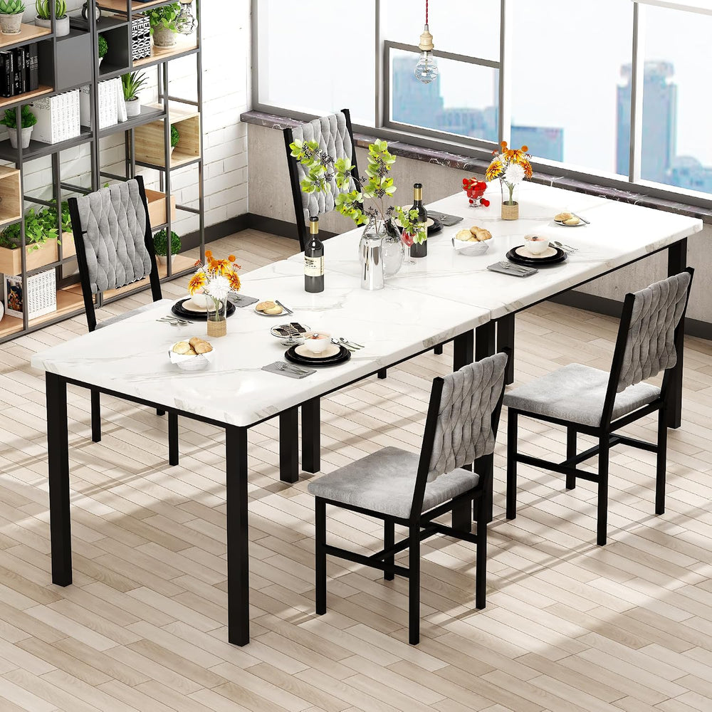 AWQM 3 Piece Dining Table Set for 2, Small Kitchen Dining Table with Upholste...