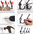 WEBI Coat Rack Wall Mounted,5 Coat Hooks for Hanging Coats,Heavy Duty Metal Double Hook Rack Hook Rail Coat Hanger Wall Mount for Clothes Entryway Jacket,Black,2 Packs