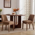 Modern Dining Chairs Set of 2, Comfortable Velvet Fabric Upholstered Kitchen Side Chairs with Back and Wood Legs for Living Room, Khaki