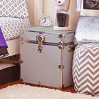 Rhino Classic Cube Trunk, College Dorm Footlocker & Home Storage End Table | 18"L x 18"W x 20"H, 1500+ lb Capacity, Baltic Birch Plywood, Nickel Plated Steel, Durable, Office Storage, Dorm Room