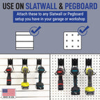 Victory Display Heavy Duty Garage Hooks | for Tools, Ladders, Garden Equipment | Fits Pegboard & Slatwall | Storage Hook for Hanging | Shed Wall Organizer for Tool Rack, Garage Wall Hangers | 3-Pack