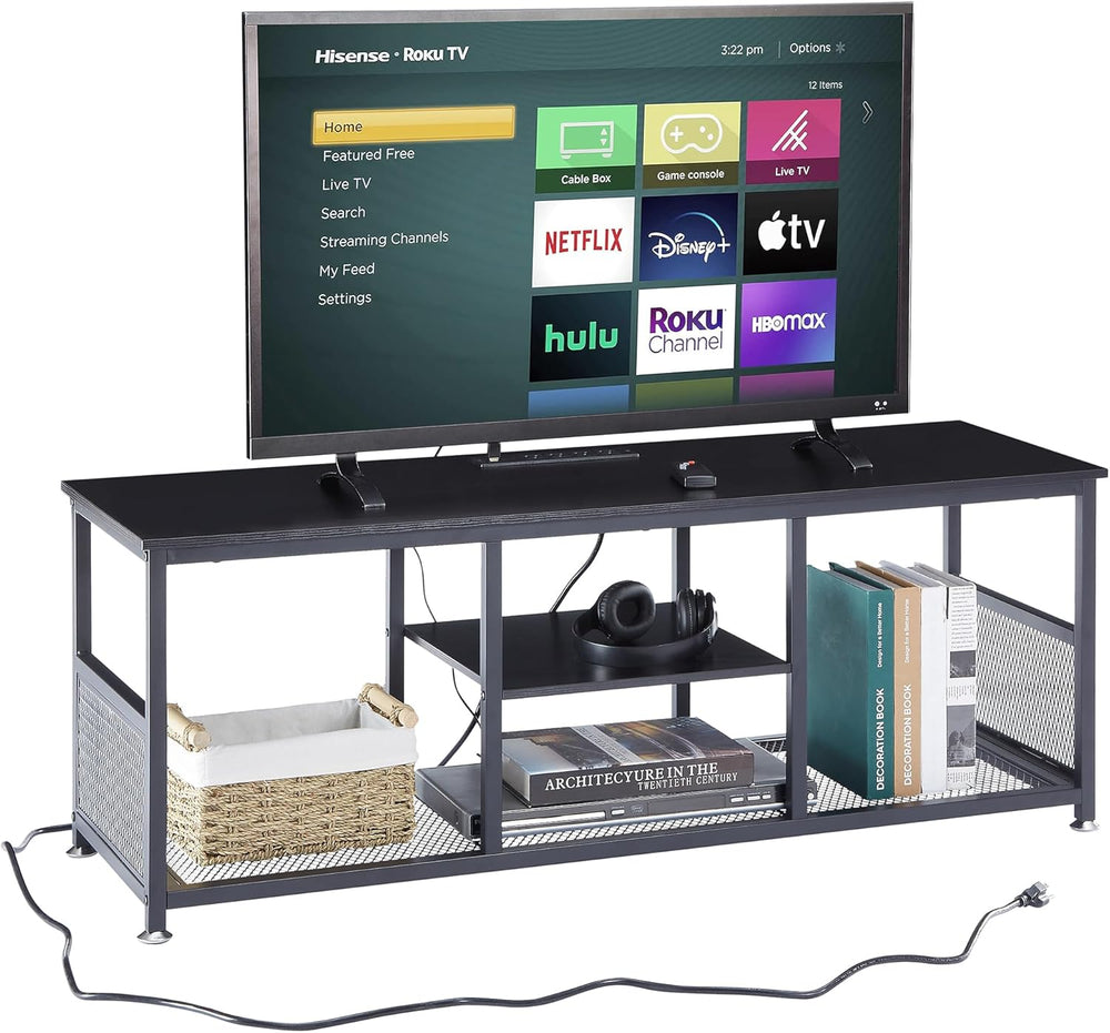 VECELO TV Stand with Power Outlets for Televisions up to 55 Inch, 47" Me...