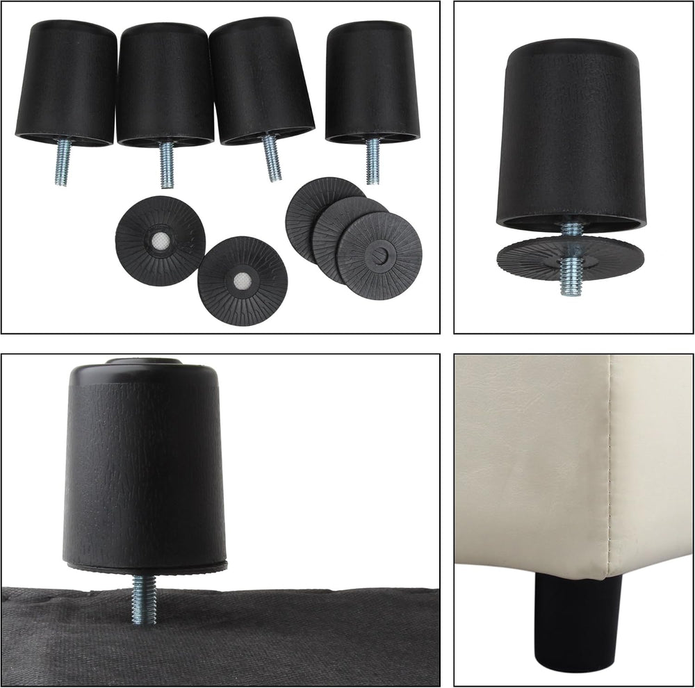 H&B Luxuries Tufted Leather Square Flip Top Storage Ottoman Cube Foot Res...