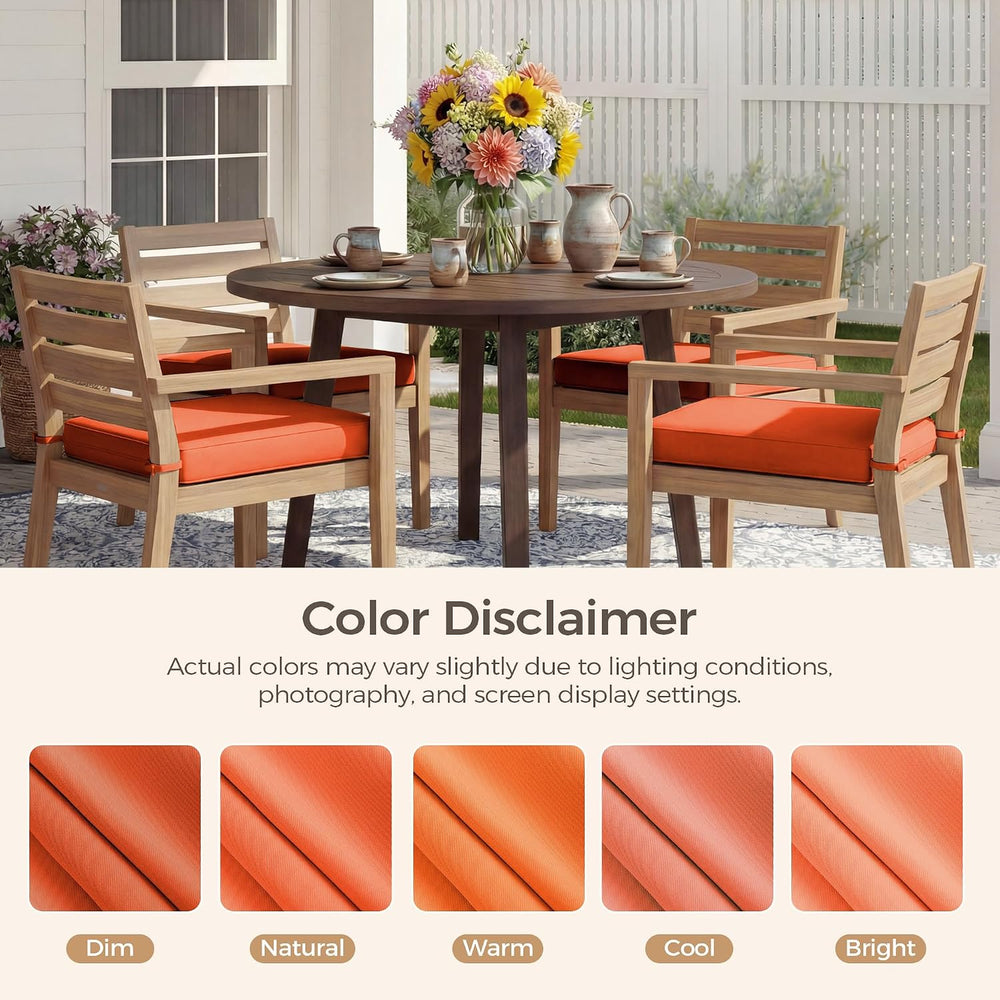 UNIKOME Outdoor Chair Cushions Set of 4, Water Resistant Patio Seat Cushions ...