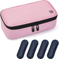 ALLCAMP Insulin Cooler Travel Case Diabetic Medication Cooler with 4 Ice Pack - Medical Cooler Bag Portable and Reusable(Pink)