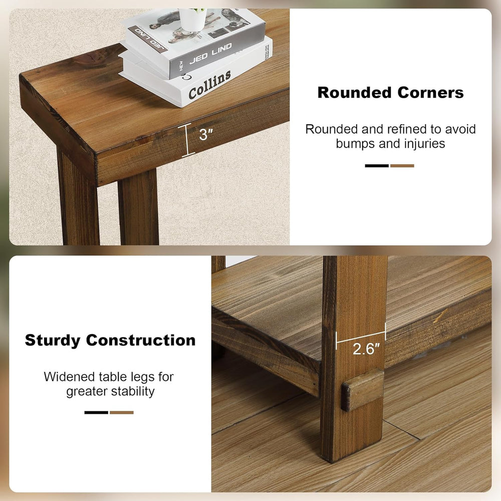 HOKYHOKY Solid Wood Console Table for Entryway, 42.5" Farmhouse Entryway...
