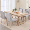 Upholstered Dining Chairs Set of 4 for Kitchen and Dining Room Farmhouse Fabric Tufted Accent Chairs for Living Room and Bedroom with Wooden Legs, Grey