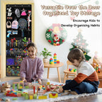 Over the Door Organizer for Building Blocks, Kids Toys Storage with Pockets and Slots for Stuffed Animal, Foam Blasters, Darts, Door Organizer hanging for Toys Storage, Kids Game Rooms