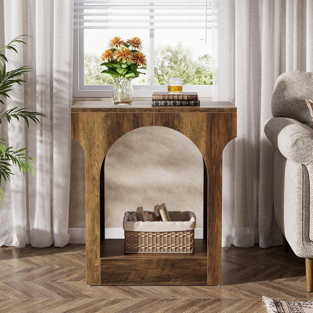 Tribesigns Wood End Table Set of 2, Side Table with Storage Space for Living ...