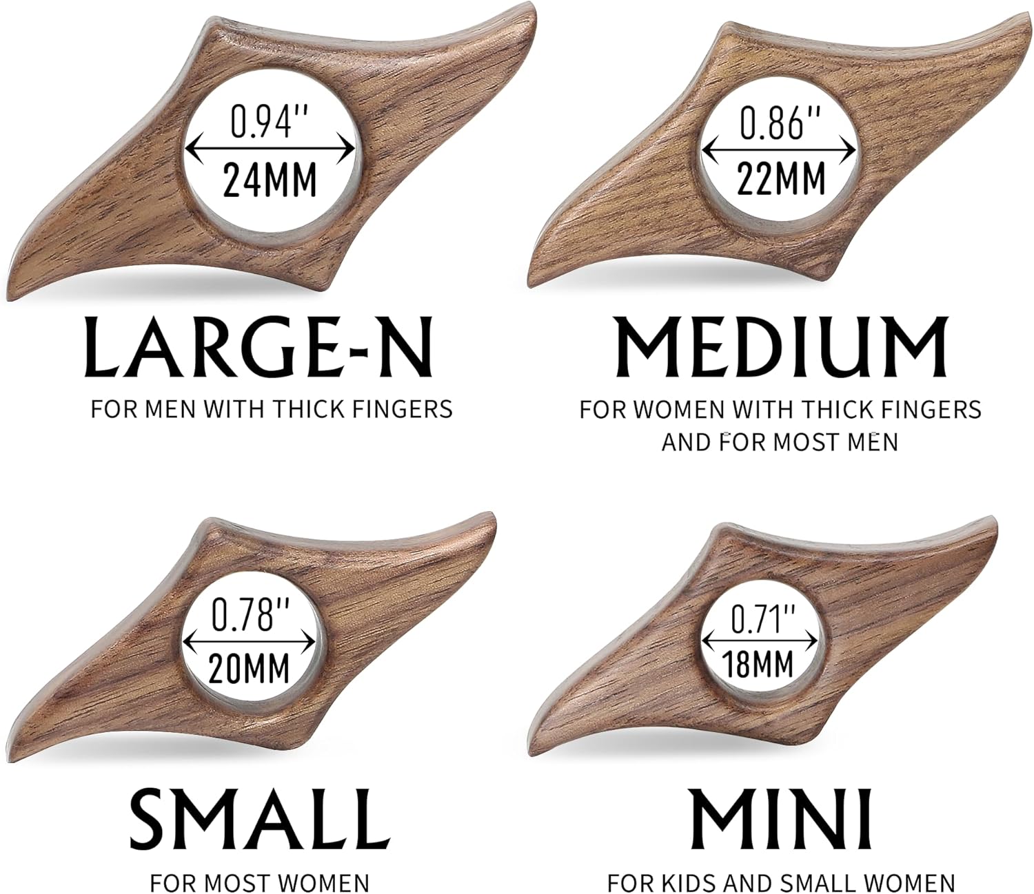Walnut Book Page Holder, Smooth Finish Wood Book Holder for Reading, Ideal Book Reader Gifts & Reading Accessories,Book Worm Gifts for Women, Thumb Book Page Holder (Large-N)
