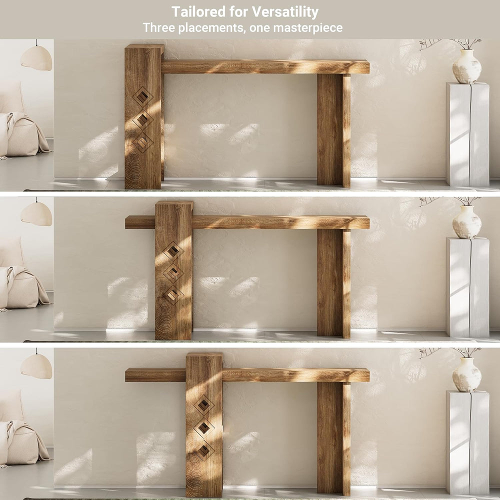 S.E.C.D Modern Console Table for Entryway, 63-Inch Floating Visual Entrance S...