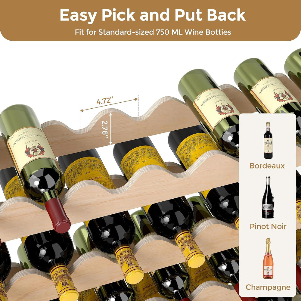 Stackable Wine Rack - 6-Tier Wobble-Free Modular Wine Holder, Freestanding Wo...