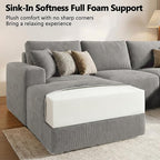 Homall Sectional Couches for Living Room, Modern Boneless Couch with Deep Seat, Upholstered Cloud Sofa, No Assembly Required (Grey, Oversized Sofa)